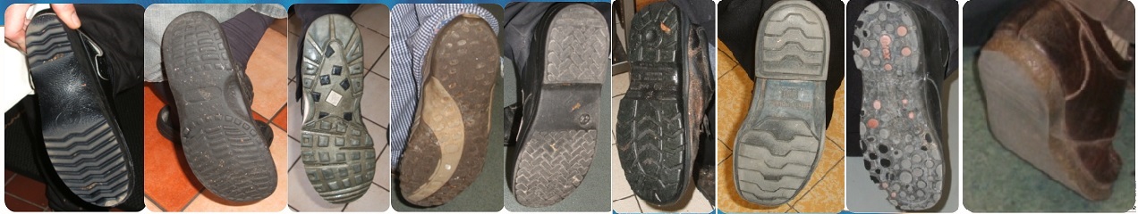 Check soles and heels of footwear Check soles of footwear